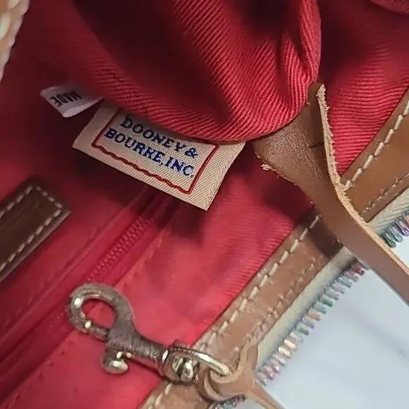 VTG Dooney & Bourke Logo Graffiti Pochette rainbow purse handbag 10" X 7" - Picture 8 of 10